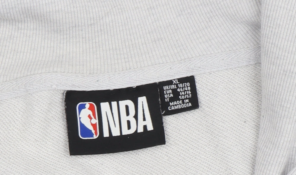 NBA Men's Grey XL Graphic Pullover Sweatshirt