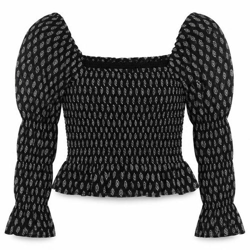 Irons of Peace Women's Black Puff Sleeve Blouse M