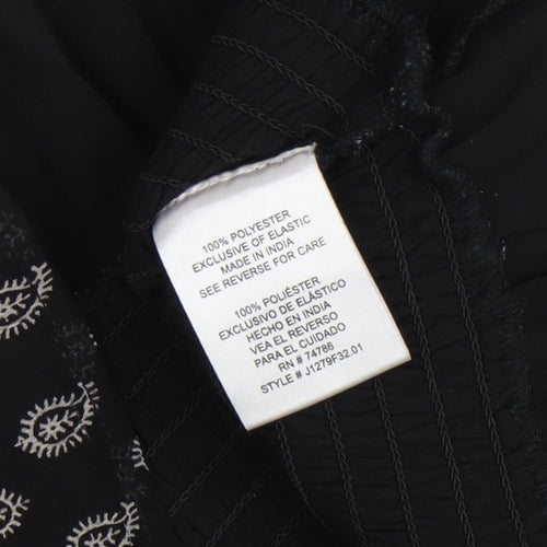 Irons of Peace Women's Black Puff Sleeve Blouse M