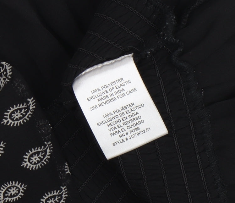 Irons of Peace Women's Black Puff Sleeve Blouse M