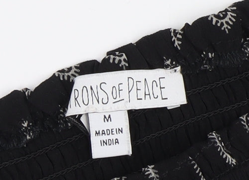 Irons of Peace Women's Black Puff Sleeve Blouse M