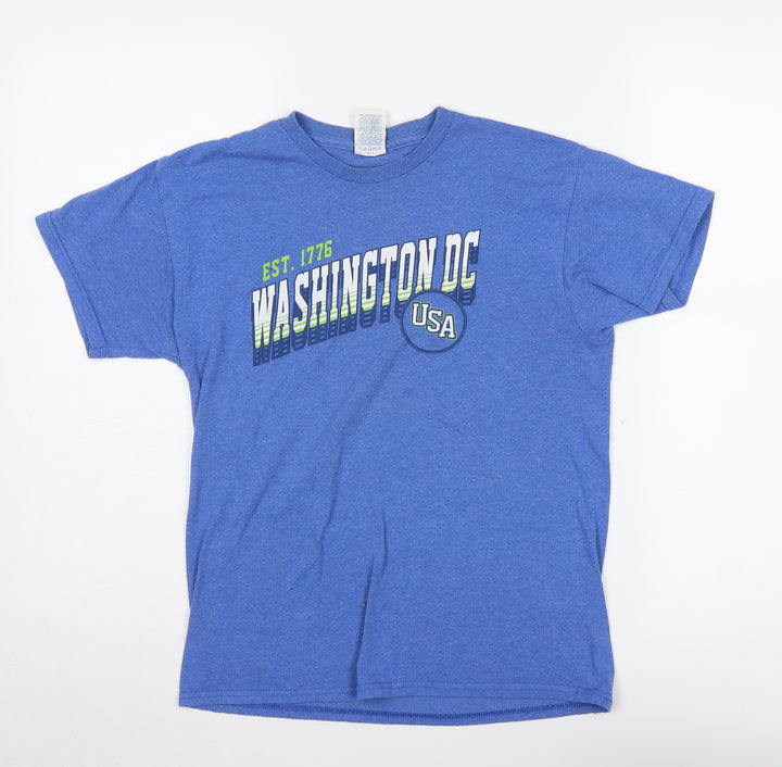 Delta Pro Weight Boys Blue Washington DC Graphic T-Shirt L