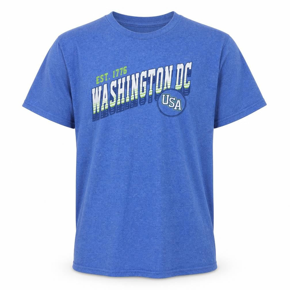Delta Pro Weight Boys Blue Washington DC Graphic T-Shirt L