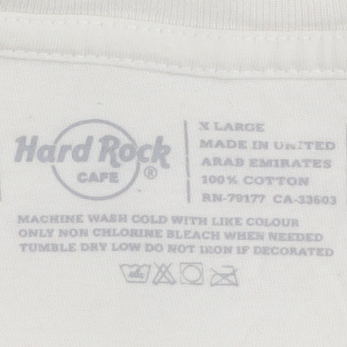 Hard Rock Cafe White Unisex XL Cotton T-Shirt Music