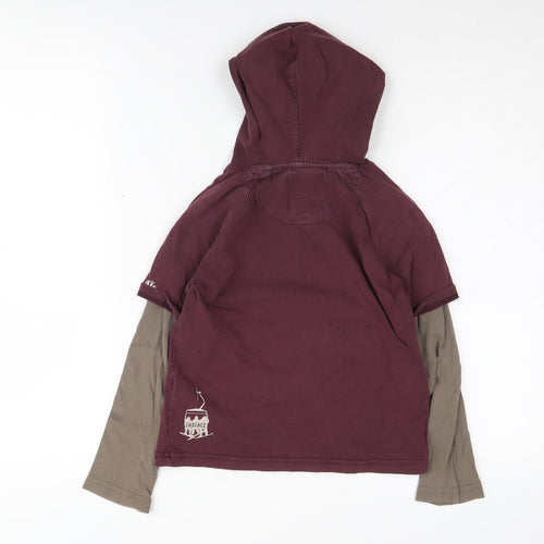 Fat Face Boys Red Hoodie, Size 6-7 Yrs, Graphic Pullover