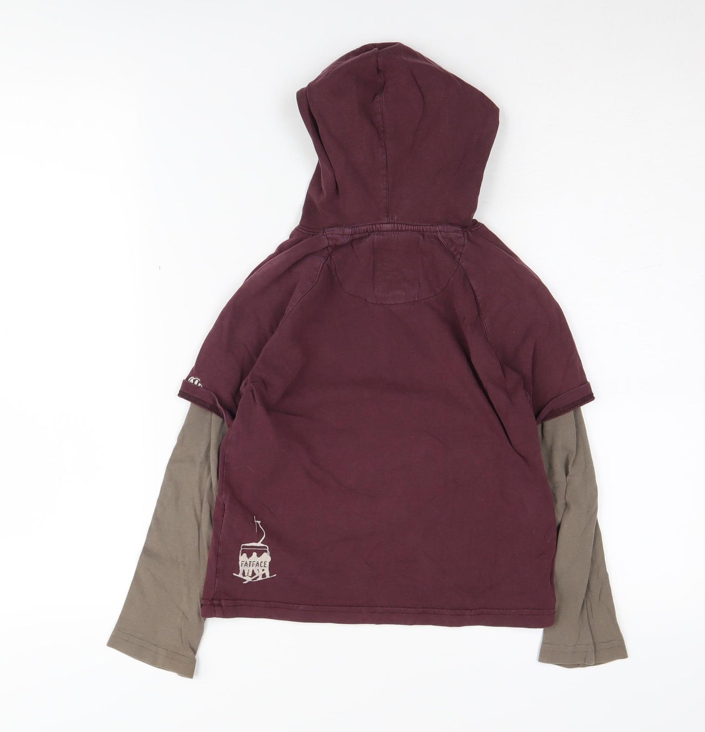 Fat Face Boys Red Hoodie, Size 6-7 Yrs, Graphic Pullover