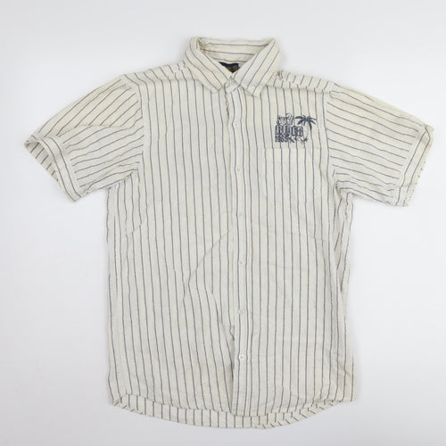 Urban Outlaws Boys White Stripe Button-Up Shirt 14-15 Years