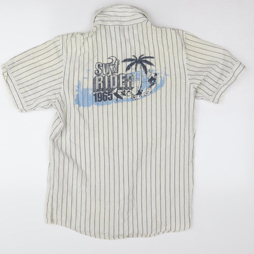 Urban Outlaws Boys White Stripe Button-Up Shirt 14-15 Years