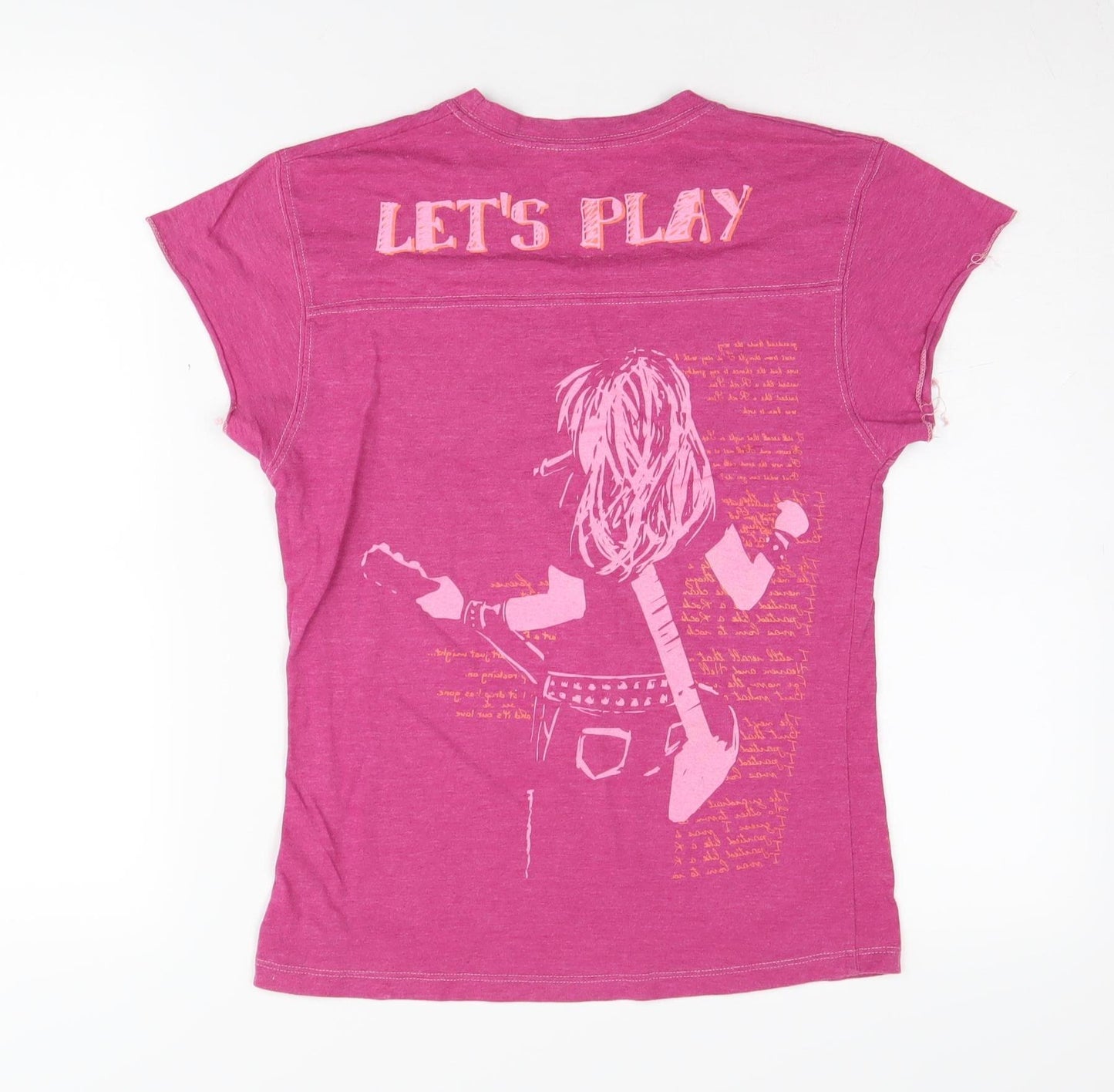 Hard Rock Cafe Women's Pink Graphic T-Shirt L