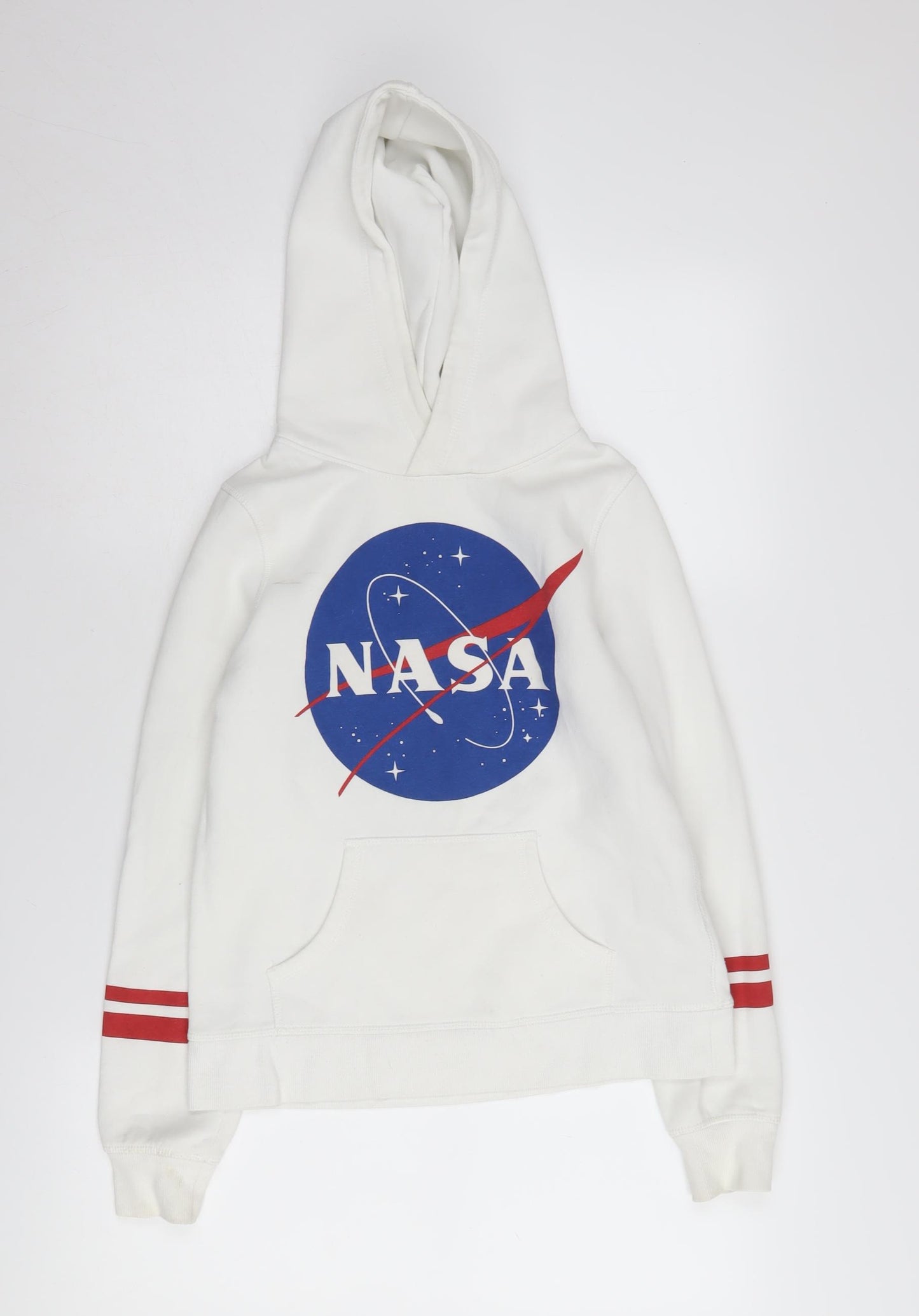 H&M Boys White NASA Hoodie, 14 Years, Space Theme
