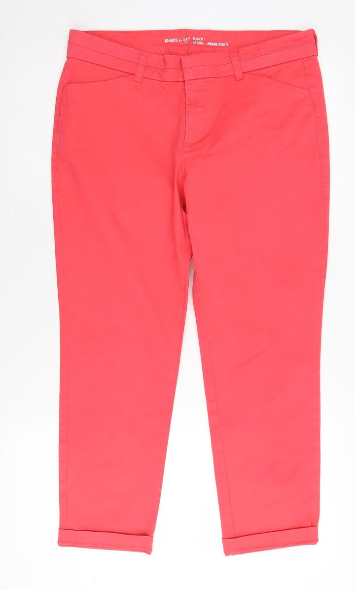 Gap Women's Red Slim Khakis Trousers, Size 12