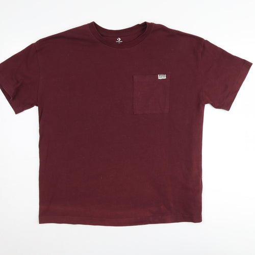 Converse Boys Red XL Basic T-Shirt Crew Neck Casual