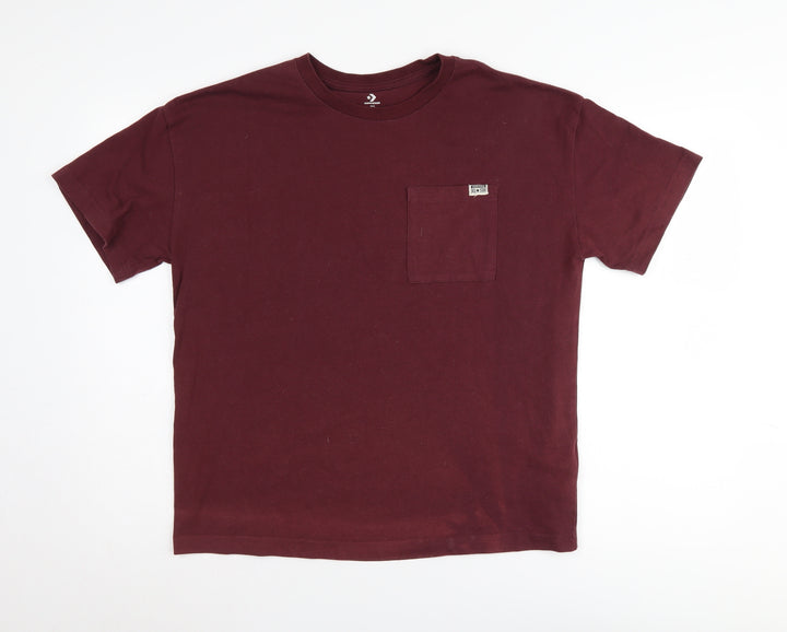 Converse Boys Red XL Basic T-Shirt Crew Neck Casual