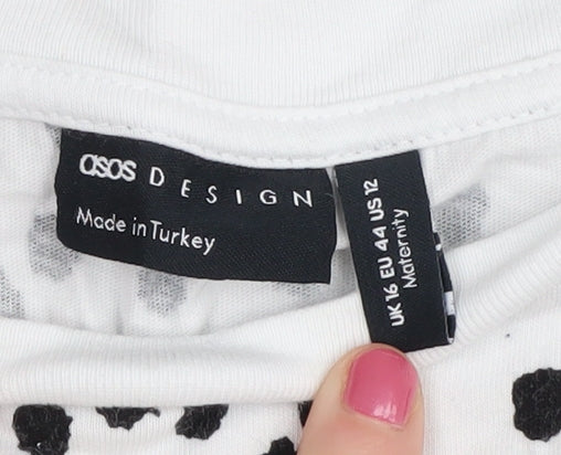 ASOS DESIGN Women’s White Polka Dot Maternity Sweatshirt