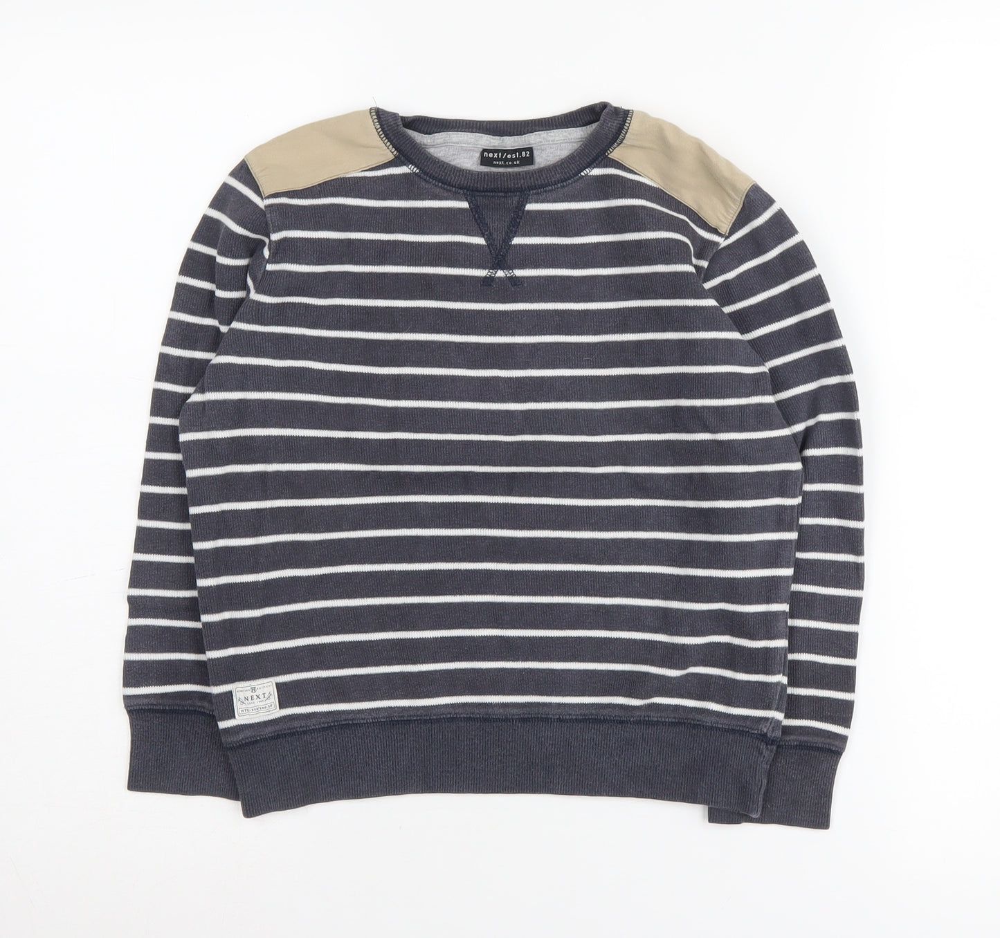 Next Boys Black Striped Pullover Sweatshirt, 9 Years