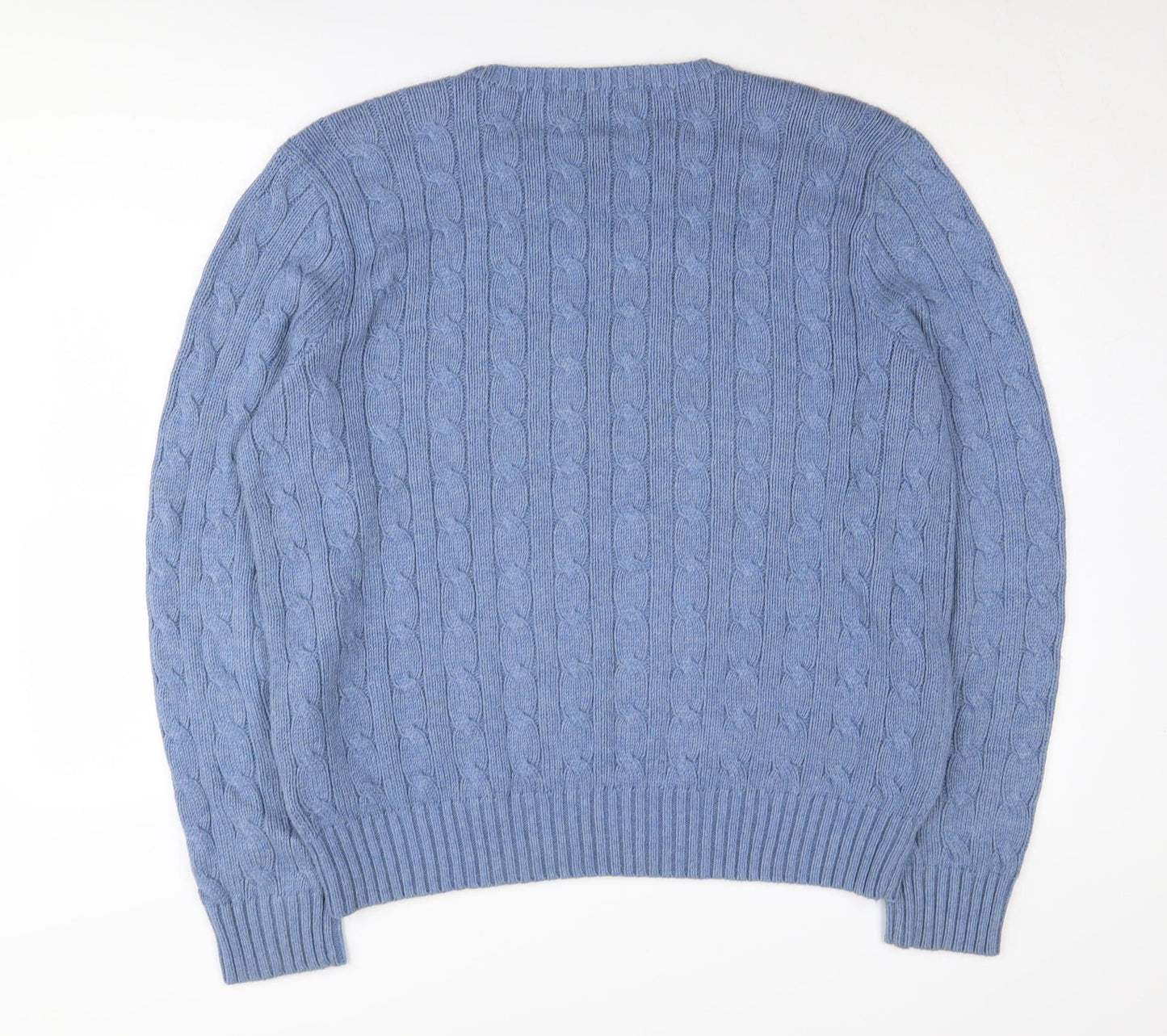 Polo Ralph Lauren Blue XL Men's Cable-Knit Pullover Jumper