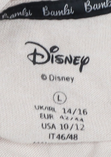Disney Women's Beige Bambi Hoodie Pullover Large