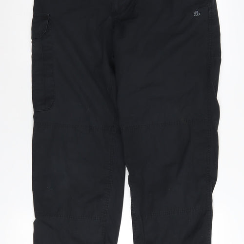 Craghoppers Men's Black Cargo Trousers, 30 W, Polyester/Cotton