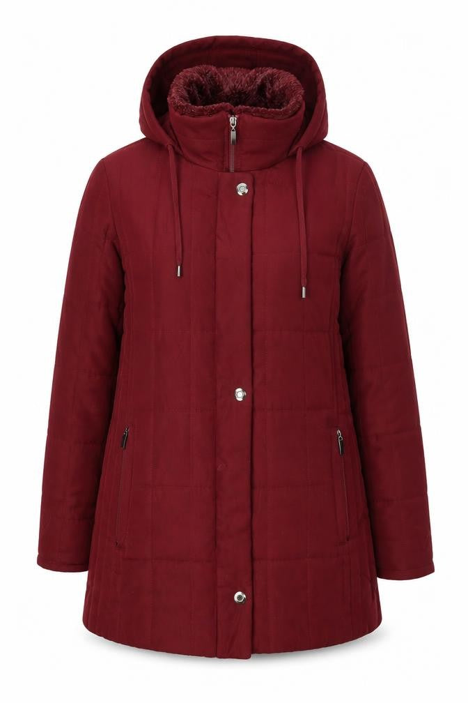 Front view of Kensing & Mitch Women's Red Puffer Coat, size 14