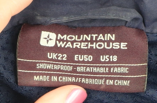 Mountain Warehouse Women's Blue Hooded Rain Coat Size 22