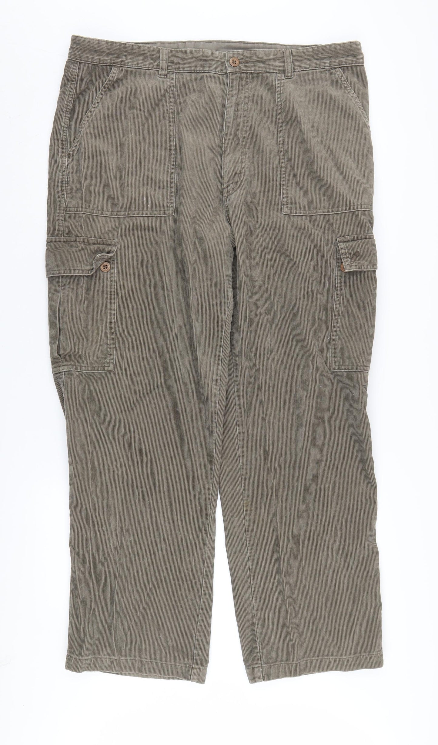 Hawkshead Men's Green Cargo Corduroy Trousers Size 40