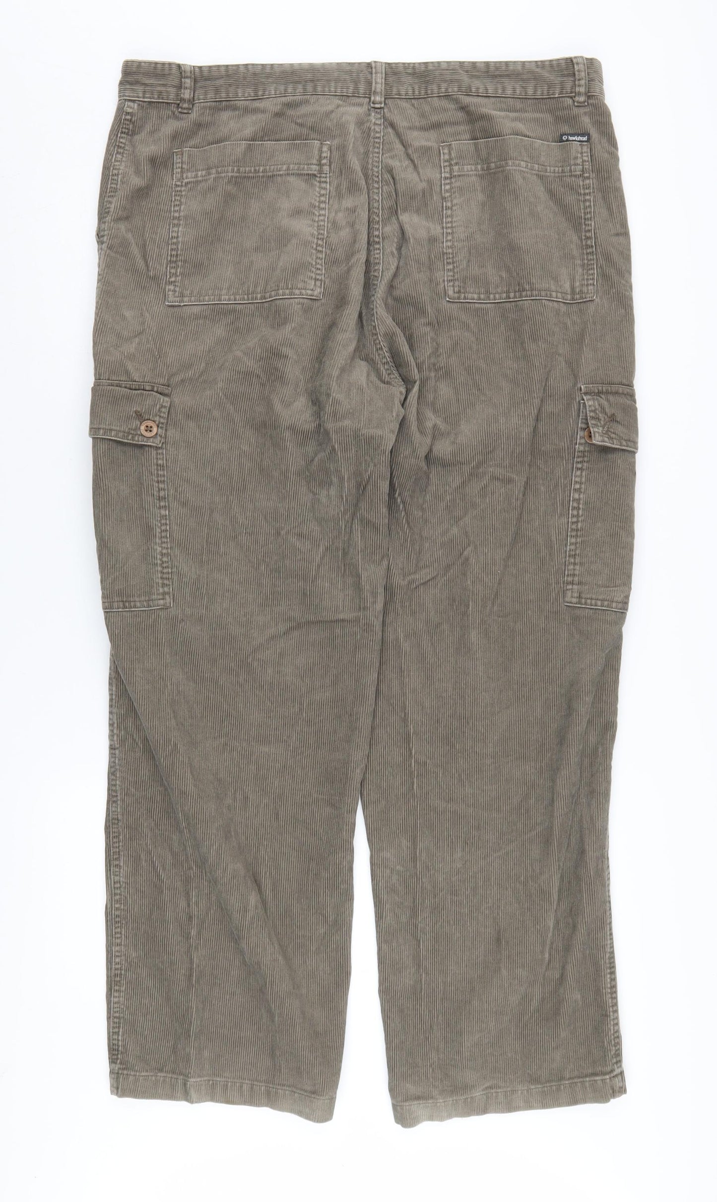 Hawkshead Men's Green Cargo Corduroy Trousers Size 40