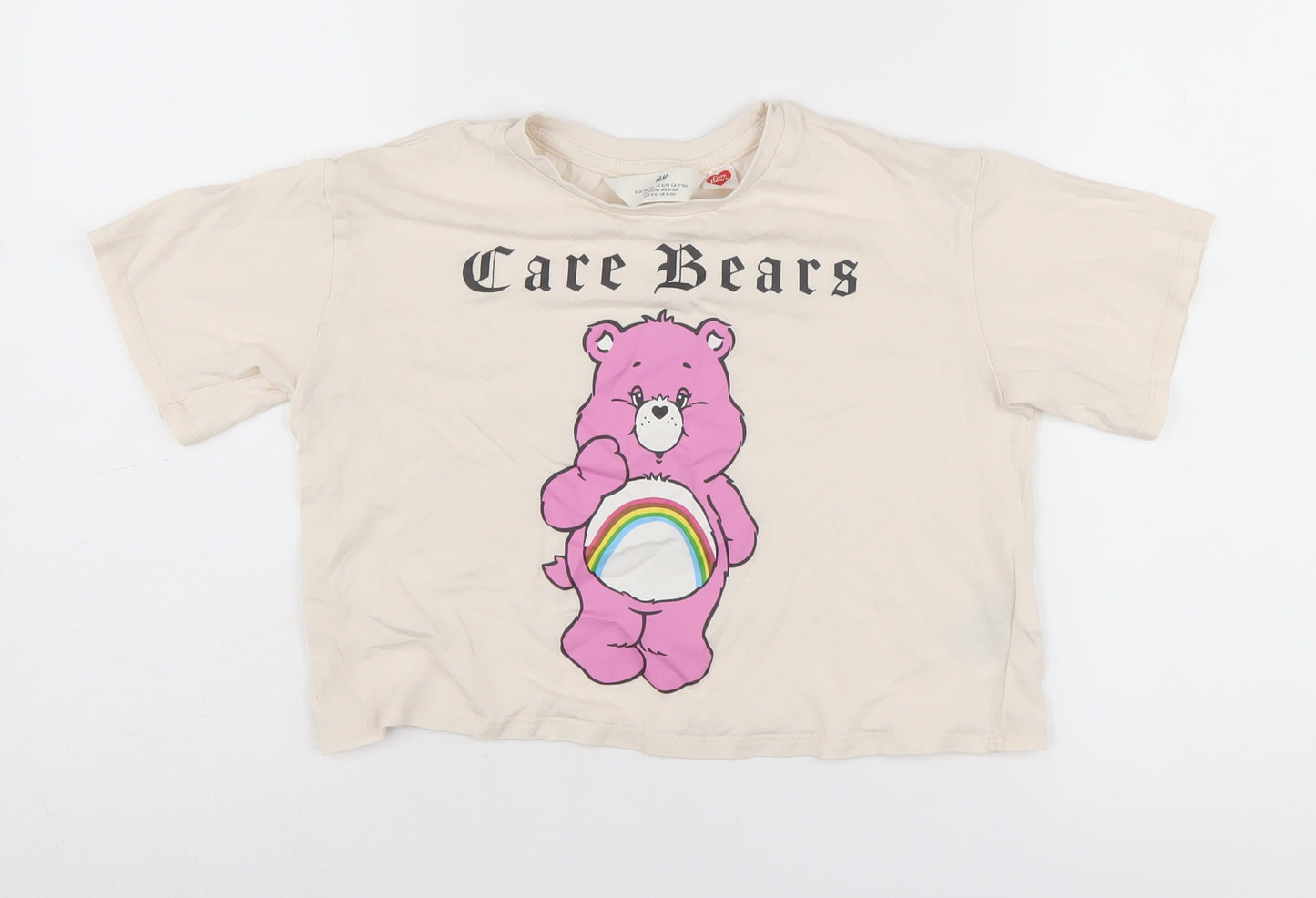 H&M Girls Beige Care Bears T-Shirt, Age 8-10, Graphic Print