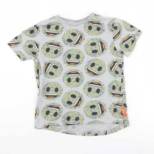 Emoji Boys Grey Graphic Print T-Shirt 7-8 Years - Funny Design