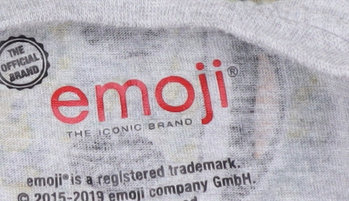 Emoji Boys Grey Graphic Print T-Shirt 7-8 Years - Funny Design
