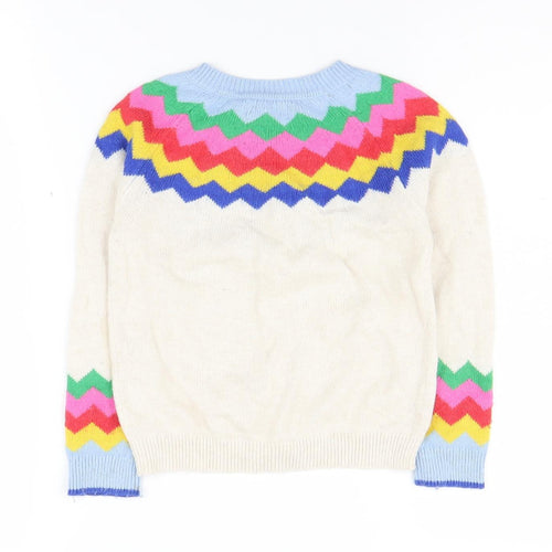 Mini Boden Girls Colourful Chevron Cardigan, 5-6 Years, Knit