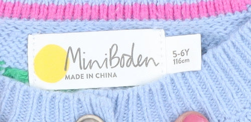 Mini Boden Girls Colourful Chevron Cardigan, 5-6 Years, Knit