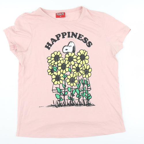 Peanuts Women's Pink Graphic T-Shirt Size 12