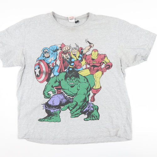 Marvel Comics Grey Graphic T-Shirt XL