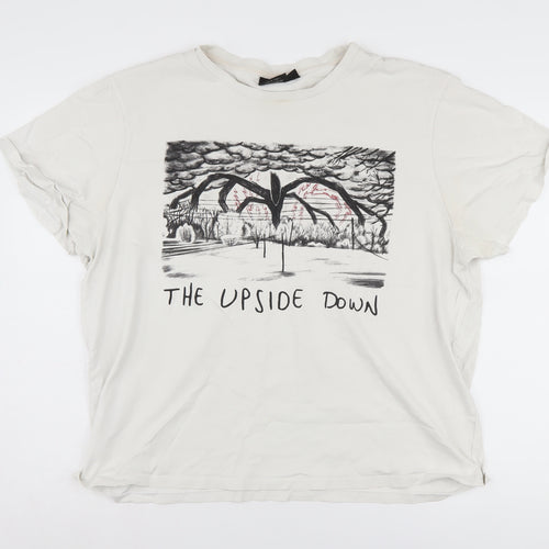 Stranger Things Unisex Adults 2XL White T-Shirt