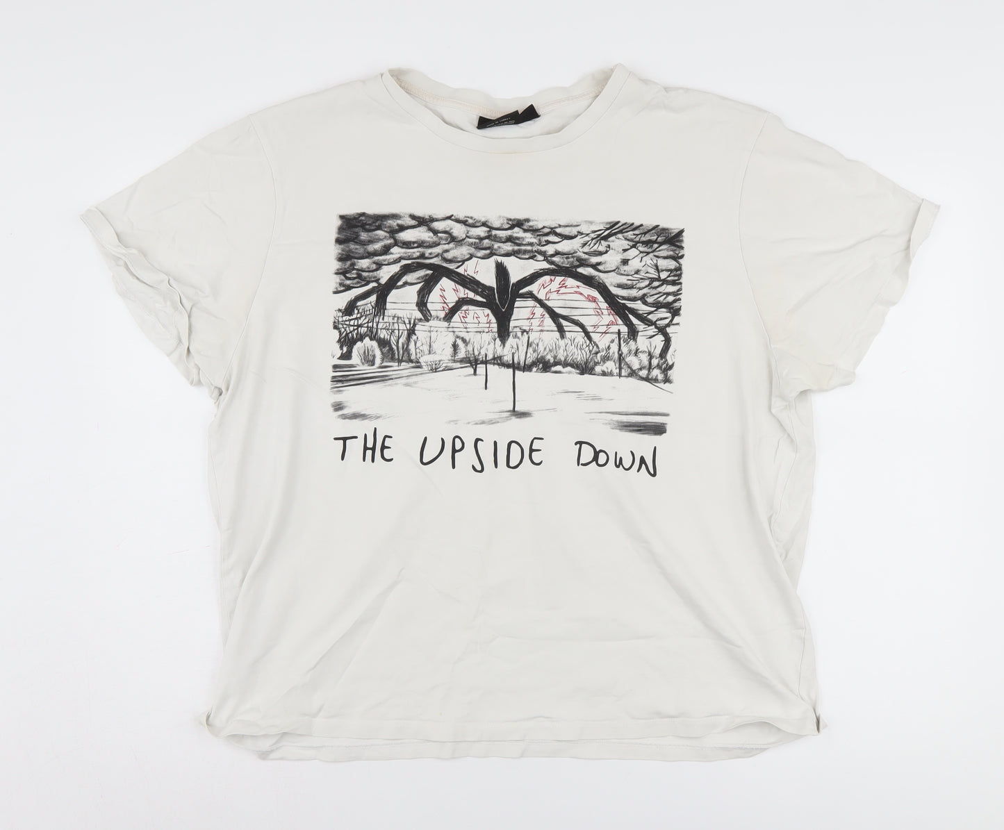 Stranger Things Unisex Adults 2XL White T-Shirt