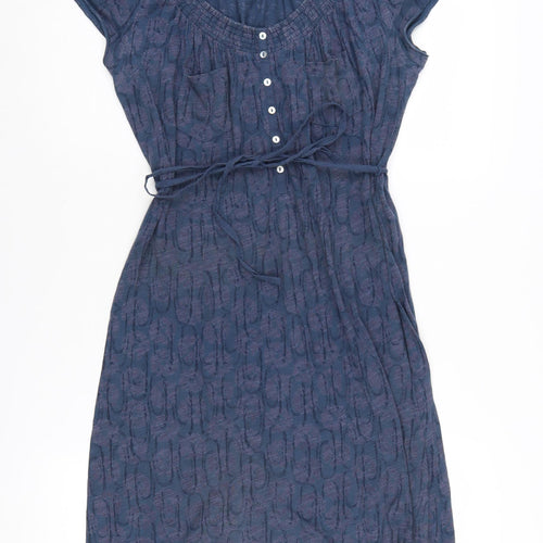 White Stuff Women's Blue T-Shirt Dress Size 14