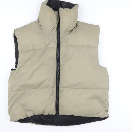 Zara Women's Beige S Waistcoat with Full Zip