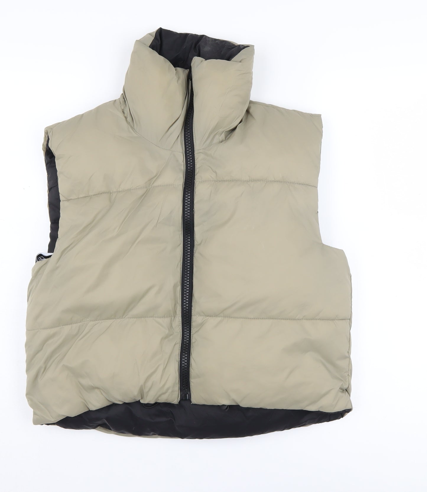 Zara Women's Beige S Waistcoat with Full Zip