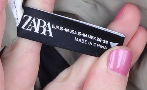 Zara Women's Beige S Waistcoat with Full Zip