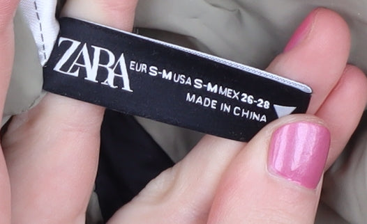 Zara Women's Beige S Waistcoat with Full Zip