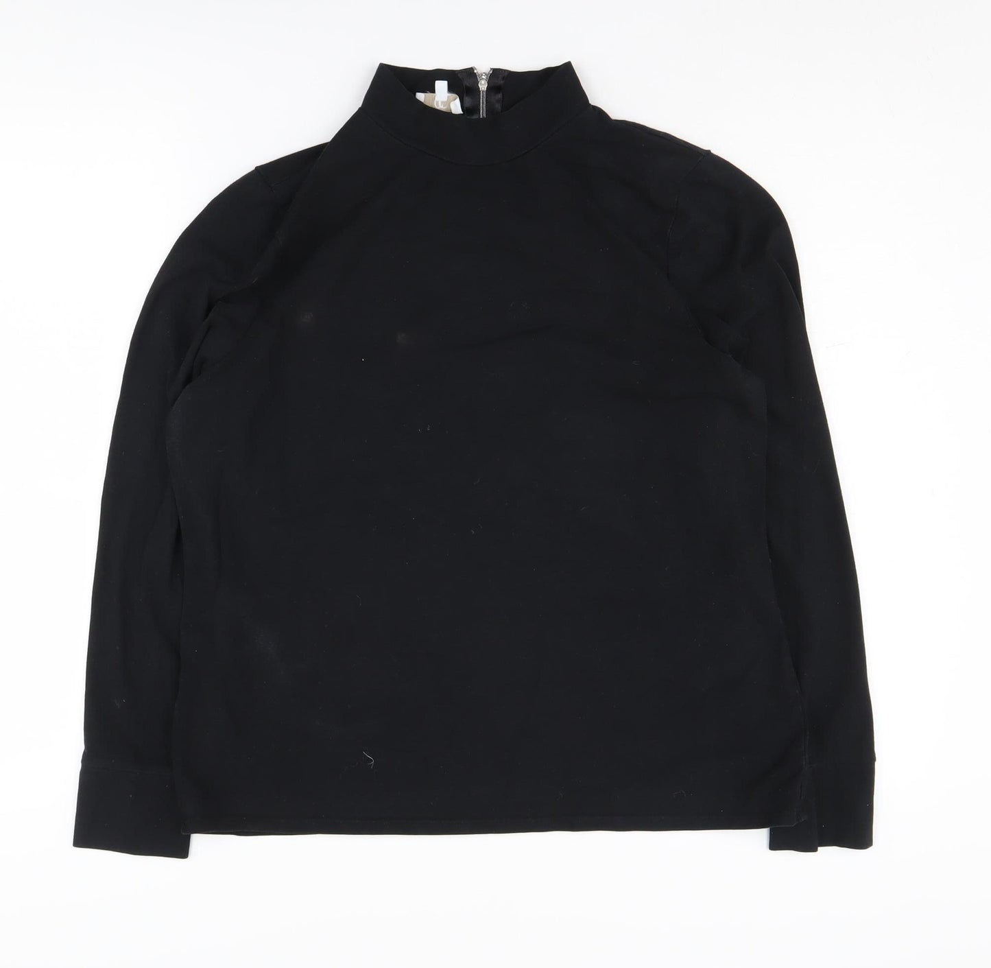 CC Women's Black XL Mock Neck Pullover with Buttons