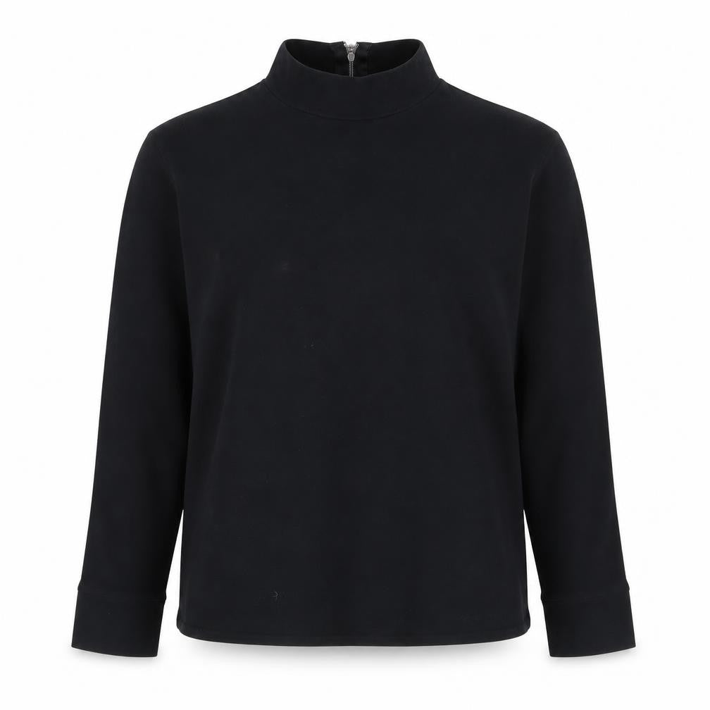 Country Casuals Women's Black XL Mock Neck Pullover with Buttons