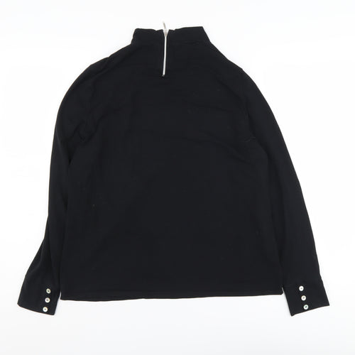 CC Women's Black XL Mock Neck Pullover with Buttons