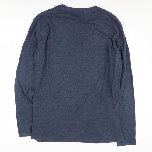 Kronstadt Men's Blue Long Sleeve Crew Neck T-Shirt M