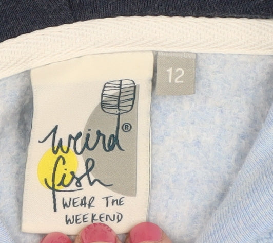 Weird Fish Women's Blue Full Zip Hoodie Size 12