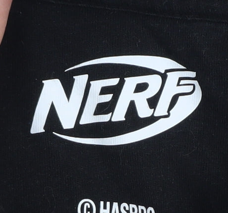 Nerf Boys Black Pullover Hoodie 10-11 Years Graphic Print