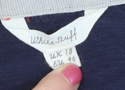 White Stuff Women's Blue T-Shirt, Size 18, Casual Style