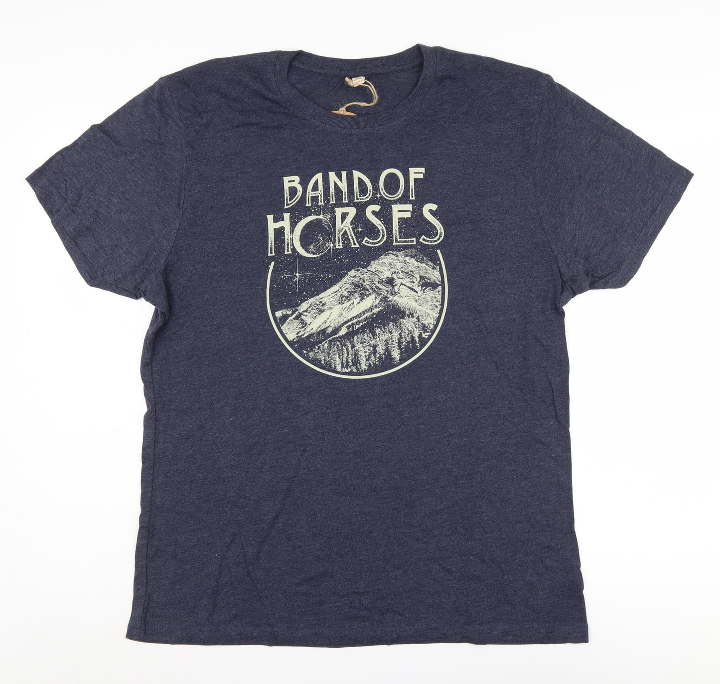Salvage Men's Blue Band Of Horses T-Shirt L - Recycled Cotton