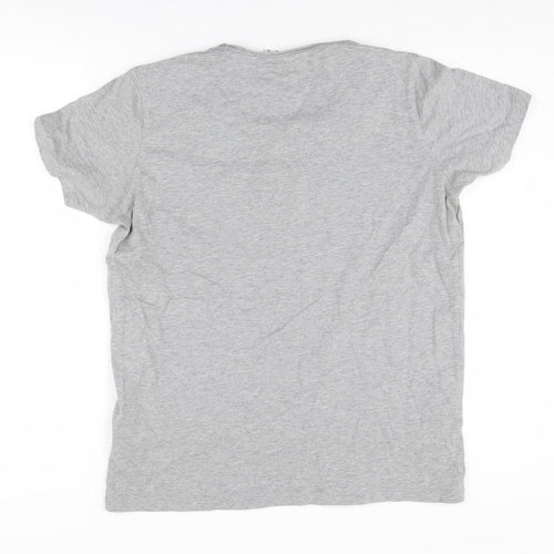 Le Coq Sportif Grey T-Shirt M Unisex Crew Neck Casual