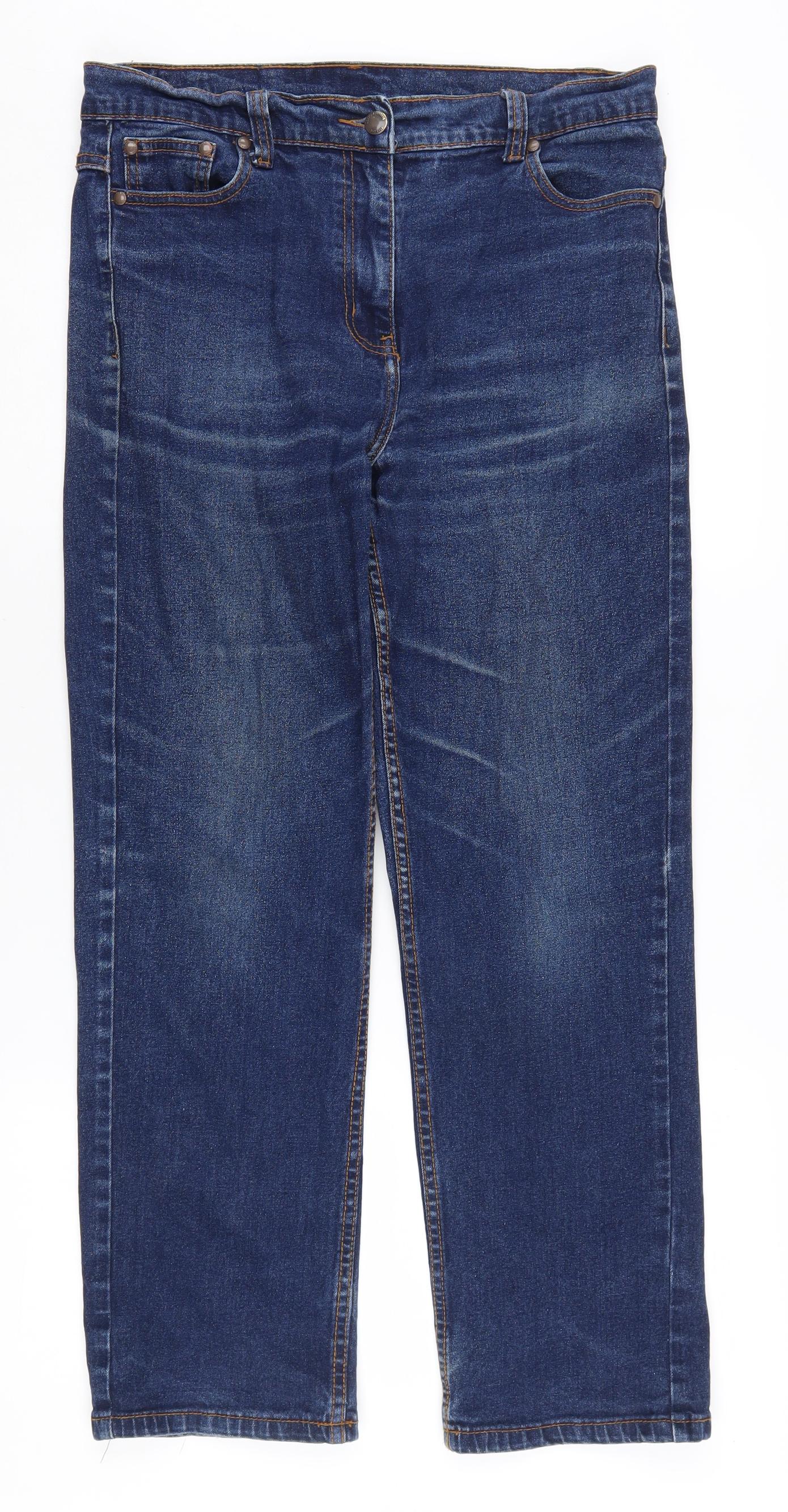 Cotton Traders Women's Blue Straight Denim Jeans Size 14